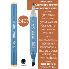 Art-x Çift Taraflı Profesyonel Çizim Kalemi Kalıcı Mürekkep Üçgen Gövde Ince Uç 1 mm Kesik Uç 2-6mm Sketch