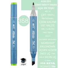 Art-x Çift Taraflı Profesyonel Çizim Kalemi Kalıcı Mürekkep Üçgen Gövde Ince Uç 1 mm Kesik Uç 2-6mm Sketch