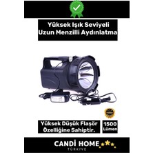 Armoris Profesyonel 2 Mod 1500 Lümen 500 mt Menzilli Şarjlı Askılı Profesyonel 30 W Gücünde Fener