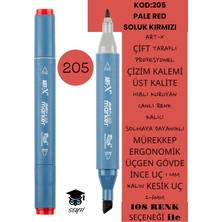 Art-x Çift Taraflı Profesyonel Çizim Kalemi Kalıcı Mürekkep Üçgen Gövde Ince Uç 1 mm Kesik Uç 2-6mm Sketch