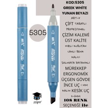 Art-x Çift Taraflı Profesyonel Çizim Kalemi Kalıcı Mürekkep Üçgen Gövde Ince Uç 1 mm Kesik Uç 2-6mm Sketch