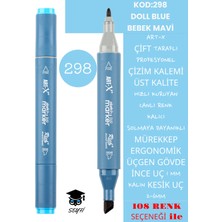 Art-x Çift Taraflı Profesyonel Çizim Kalemi Kalıcı Mürekkep Üçgen Gövde Ince Uç 1 mm Kesik Uç 2-6mm Sketch