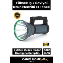 Armoris Deluxe Özel  5 Modlu 8800 Mah Beyaz Aydınlatma 1000M Menzilli 200W Güçlü Şarjlı El Feneri Projektör