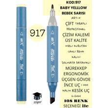 Art-x Çift Taraflı Profesyonel Çizim Kalemi Kalıcı Mürekkep Üçgen Gövde Ince Uç 1 mm Kesik Uç 2-6mm Sketch