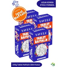 Yavulu Naftalin Ithal 100GR 4 Kutu Çoklu Kullanım Haşere ve Koku Giderici Tablet Naftalin