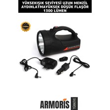 Armoris Yeni Seri 3 Modlu Aydınlatma 600 Metre Menzilli Güçlü Taşıma Askılı Şarjlı Güvenlik Feneri
