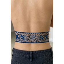 Maori Stili Geçici Dövme - 12 Saat Sonra Kararan Gerçekçi Tattoo - 7X25 cm Geometrik Desenli