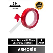Armoris Yeni Nesil Ekstra Güçlü Çok Amaçlı Çift Taraflı Tamir Dış Mekan Montaj 5mt Silikon Şeffaf Bant