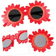 Ynt İthalat Kırmızı Renk Papatya Şekilli Parti Gözlüğü 18X10 cm