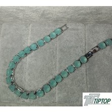 Kristal Taşlı Açık Yeşil Bileklik