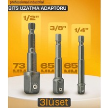 Neler Geldi Neler 3 Lü Set Bits Uzatma Adaptörü Lokma Tutucu Bits Lokma Adaptörü 1/4-3/8-1/2 Lokmalar Için Üçlü Set