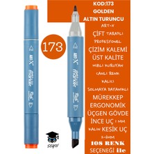 Art-x Çift Taraflı Profesyonel Çizim Kalemi Kalıcı Mürekkep Üçgen Gövde Ince Uç 1 mm Kesik Uç 2-6mm Sketch