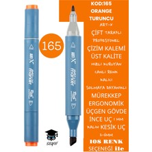 Art-x Çift Taraflı Profesyonel Çizim Kalemi Kalıcı Mürekkep Üçgen Gövde Ince Uç 1 mm Kesik Uç 2-6mm Sketch