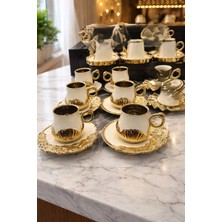 Leylart Saray Işıltısı Kahve Fincan Takımı 6 Kişilik