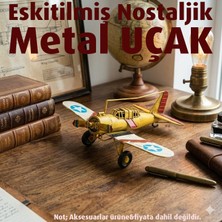 Vintage Eskitme Metal Keşif Uçağı Maketi - El Yapımı Dekoratif Uçak Figürü / North American T-6 Texan / 0910A-2728