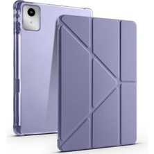 Lenovo M11 TB-330FU Uyumlu Kılıf Zore Tri Folding Kalem Bölmeli Standlı Kılıf