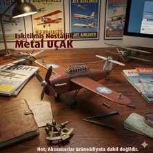 Direkstoktan Retro Dekoratif Metal Uçak - Vintage El Işçiliği Nostaljik Eskitilmiş Biblo 1004A-3059
