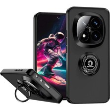 Eco Port Xiaomi Redmi Note 14 Pro Plus Kılıf Montreal Yüzüklü Silikon Kapak - Siyah