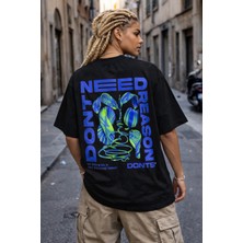 Camblys Need Sırt Baskılı Oversize Kalın Kumaş Bol Kalıp T-Shirt