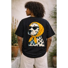 Camblys Anımal Sırt Baskılı Oversize Kalın Kumaş Bol Kalıp T-Shirt