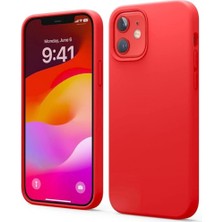 Ve Kırmızı iPhone 12 ile Uyumlu Live Serisi Silikon Kılıf