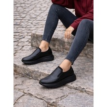 TwoEgoist Kadın Hakiki Deri Kalın Taban Hafif  Anatomik Casual Konfort  Ayakkabı