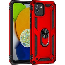 Eco Port Samsung Galaxy A03 Kılıf Sofya Yüzüklü Silikon Kapak - Kırmızı