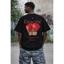 Camblys Fauces Baskılı Oversize Kalın Kumaş Bol Kalıp Unisex T-Shirt