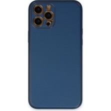 Eco Port Iphone 12 Pro Kılıf Coco Deri Silikon Kapak - Açık Mavi