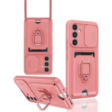 Hnrlishp Newface  Galaxy A14 4g Kılıf Zuma Kartvizitli Yüzüklü Silikon - Pembe