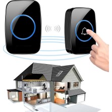 Kenly Led’li Kablosuz Kapı Zili 300 Metre Menzil – 60 Melodi, 5 Ses Seviyesi, Kolay Kurulum Modern Kapı Zili