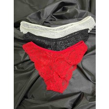 Elbiyou Bayan Dantelli Külot 3'lü Set