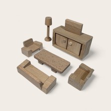 Özel Üretim El Işçiliği Ahşap Minyatür Oyun Odası Oturma Odası