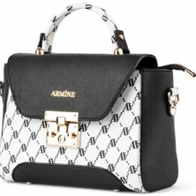 Armine 378 Omuz & El Çantası Beyaz Noktalı