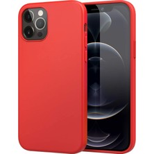 Ve Kırmızı iPhone 12 Pro ile Uyumlu Live Serisi Silikon Kılıf