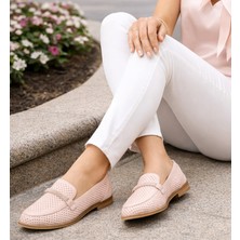 TwoEgoist Kadın Hakiki Deri Günlük Tokalı Klasik  Babet Loafer Ayakkabı