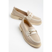 Shemard Vita Kadın Bej Triko Günlük Tokalı Detaylı Babet