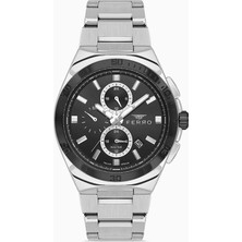 Ferro Gümüş Çelik Kordon Erkek Kol Saati FM11782A-J2 Tüm Fonksiyonları Aktif 3 Atm Su Geçirmez