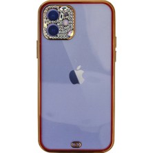 Eco Port Iphone 12 Kılıf Liva Taşlı Silikon - Kırmızı