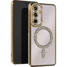 Eco Port Samsung Galaxy A56 Joke Simli Magneticsafe Kılıf - Gold