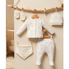 Mahfel 5'li Yaprak %100 Pamuk Premium Hastane Çıkış Seti 009