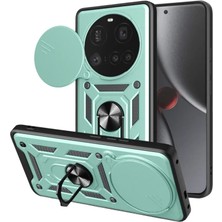 Eco Port Xiaomi Mi 15 Ultra Kılıf Pars Lens Yüzüklü Silikon - Yeşil