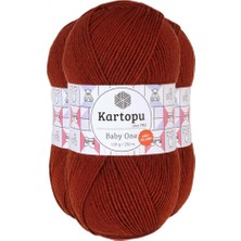 Kartopu Baby One El Örgü Ipi  K0832 Kızıl Bordo 100 G/250 Mt-3 Adet