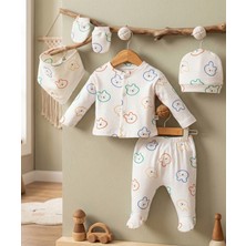 Mahfel 5'li Renkli Tavşan %100 Pamuk Premium Hastane Çıkış Seti 009