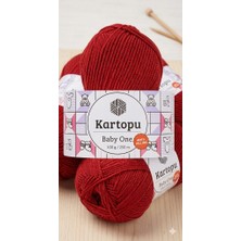 Kartopu Baby One El Örgü Ipi  K0129 Koyu Kırmızı 100 G/250 Mt-3 Adet