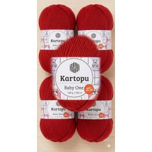 Kartopu Baby One El Örgü Ipi K0129 Koyu Kırmızı 100 G/250 Mt-5 Adet