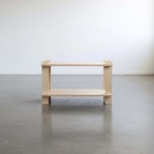 Comart Minimalist Kontraplak Yan Sehpa & Çok Amaçlı Raf – Doğal Ahşap Modern Tasarım