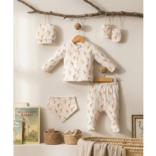 Mahfel 5'li Flamingo %100 Pamuk Premium Hastane Çıkış Seti 009