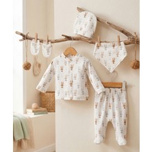 Mahfel 5'li Tavşan %100 Pamuk Premium Hastane Çıkış Seti 009