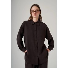 Nuss 1081 Kendinden Çizgili Pantolonlu Takım Bitter